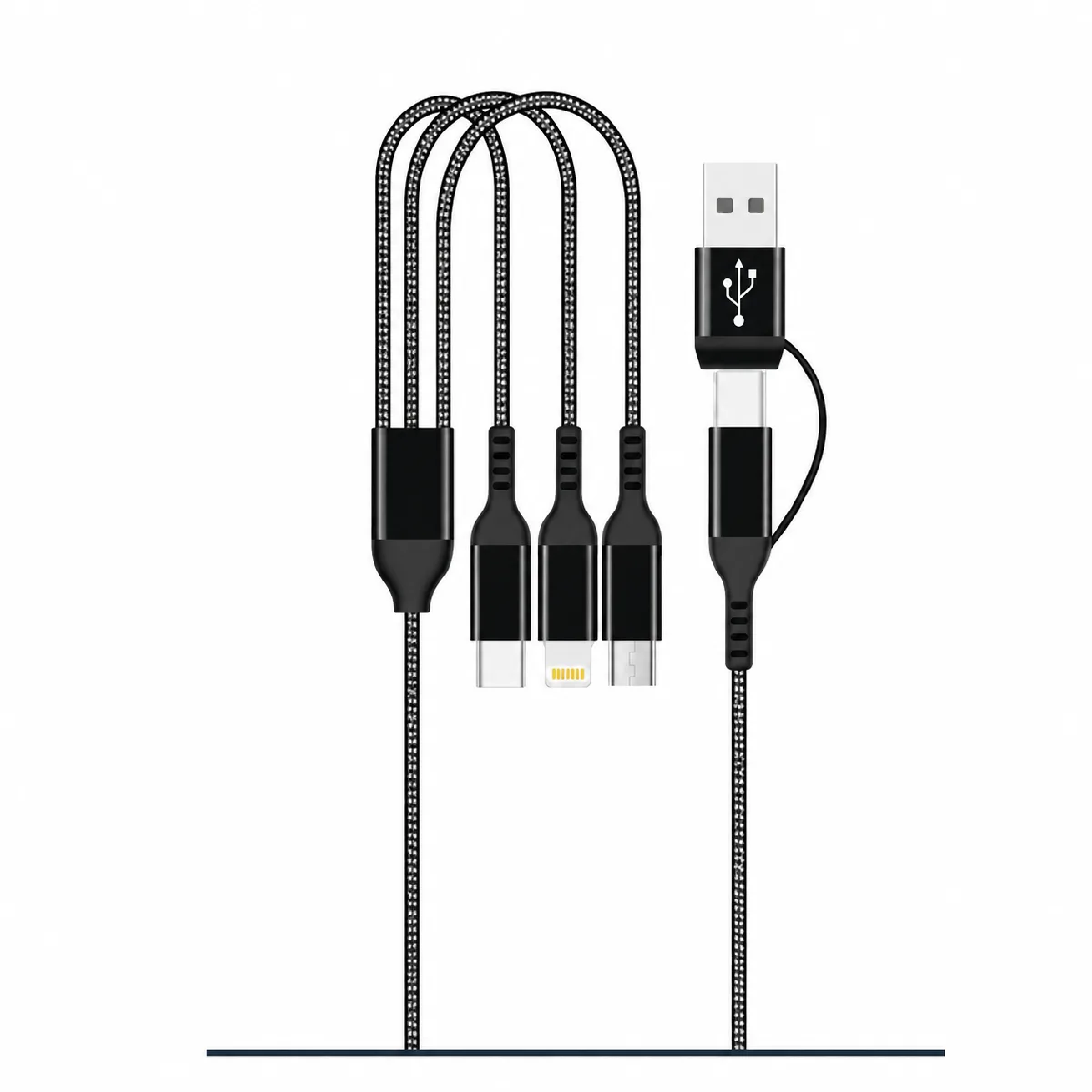 HEPU HP-13 3’ü 1 Arada Şarj Kablosu – Type-C, Lightning ve Micro USB
