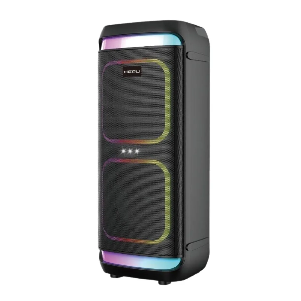 HEPU HP-986 Partybox Bluetooth Hoparlör – 2×8” Hoparlör, 24W Güç, RGB Işık, TWS Destekli - Görsel 2