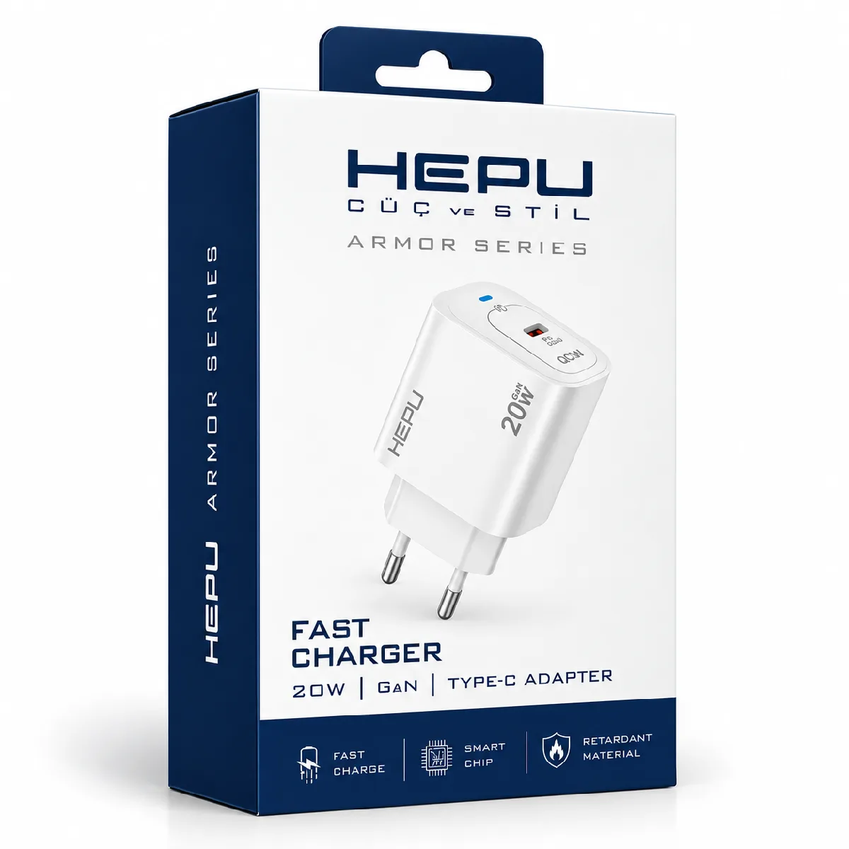 HEPU HP-AC01 20W GaN Şarj Adaptörü – Hızlı Şarj - Görsel 3