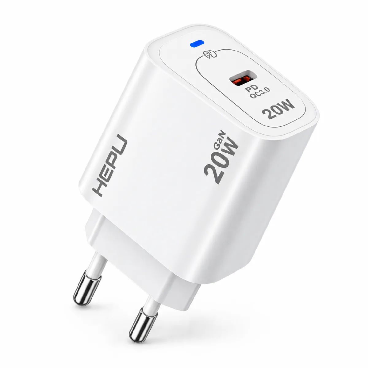 HEPU HP-AC03 20W GaN PD Şarj Adaptörü – Hızlı Şarj, Type-C to Lightning Kablo Dahil - Görsel 2