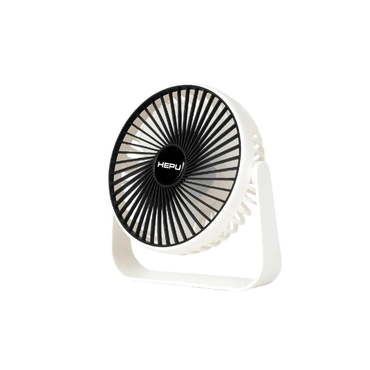 HEPU HP-F02 USB Şarjlı Sessiz Masaüstü Mini Fan – 360° Dönebilen Gövde, 3 Kademeli - Görsel 4