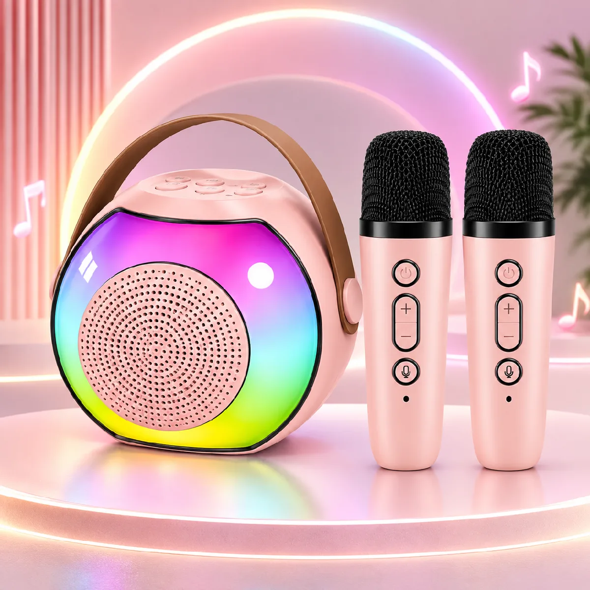 HEPU HP-MS03 5W Kablosuz Karaoke Hoparlör – 2 Mikrofonlu, RGB Işıklı - Görsel 8