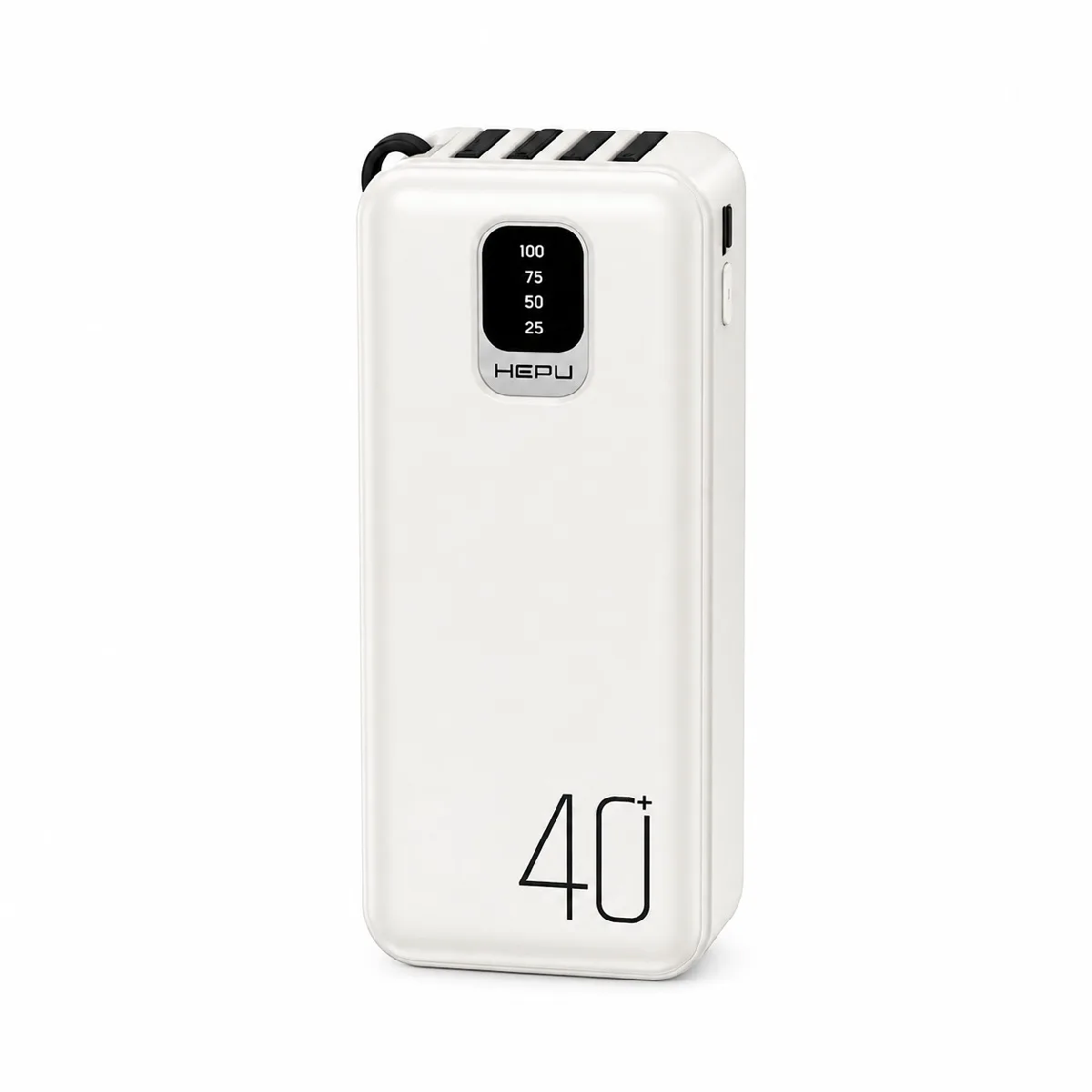 HEPU HP-TP08 Titan Series Powerbank – 40.000 mAh, 4 Entegre Kablolu, Dijital Göstergeli,
