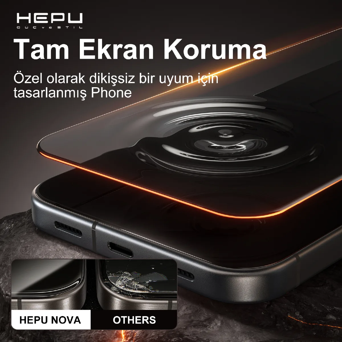 HEPU NOVA HD Clear Cam Ekran Koruyucu – iPhone 13 / 13 Pro / 14 / 16e Uyumlu - Görsel 5