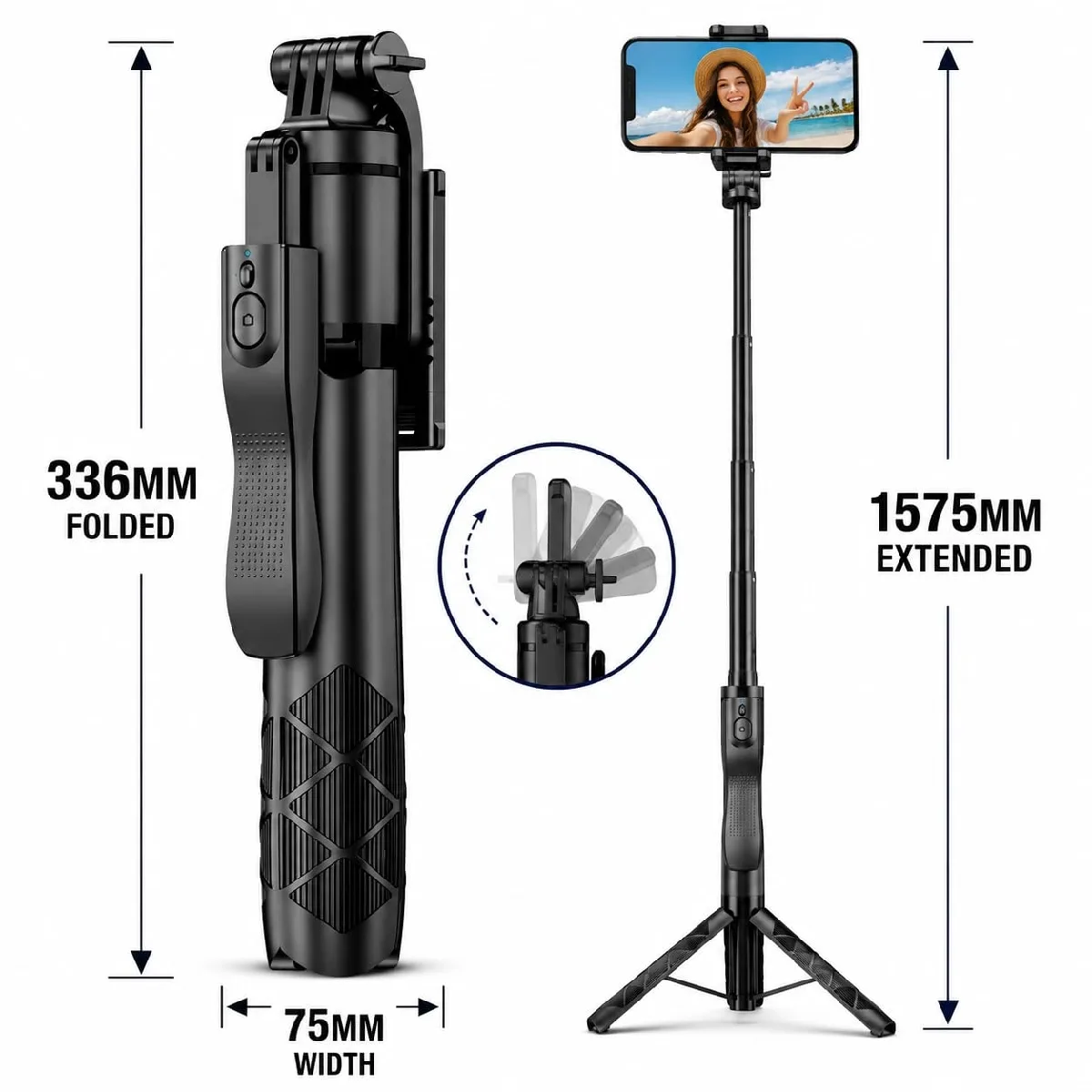HEPU SF-11 Bluetooth Kumandalı Uzatılabilir Selfie Stick Tripod – Kablosuz Çekim Destekli, Katlanabilir ve Taşınabilir Tasarım - Görsel 7