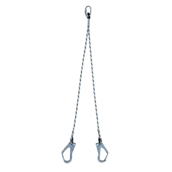 KI231 Çift Kollu Statik Halatlı Lanyard Büyük Kancalı