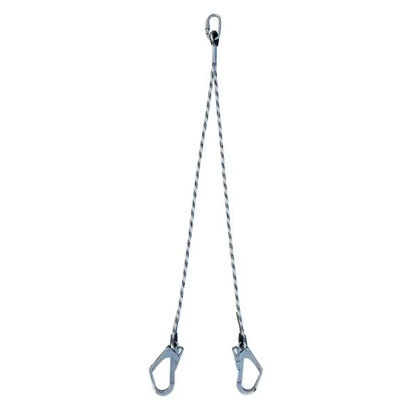 KI231 Çift Kollu Statik Halatlı Lanyard Büyük Kancalı