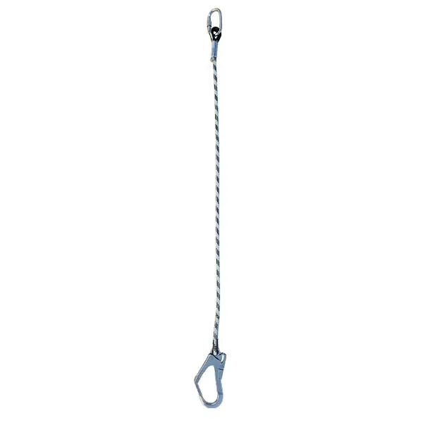 KI288 Kemer Sabitleme Halatı Statik Lanyard Karabinalı ve Büyük Kancalı