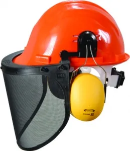 Essafe Vidalı Baret + Kulaklık + Tel Örgü Vizör