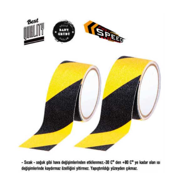 Sarı Siyah Merdiven Kaydırmaz Bant 50mmx15 metre - Görsel 2