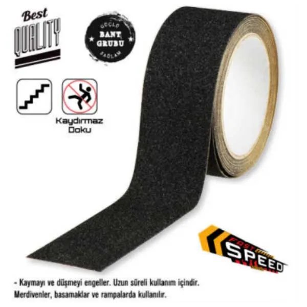 Siyah Merdiven Kaydırmaz Bant 25mmx15 metre Renk Siyah - Görsel 2